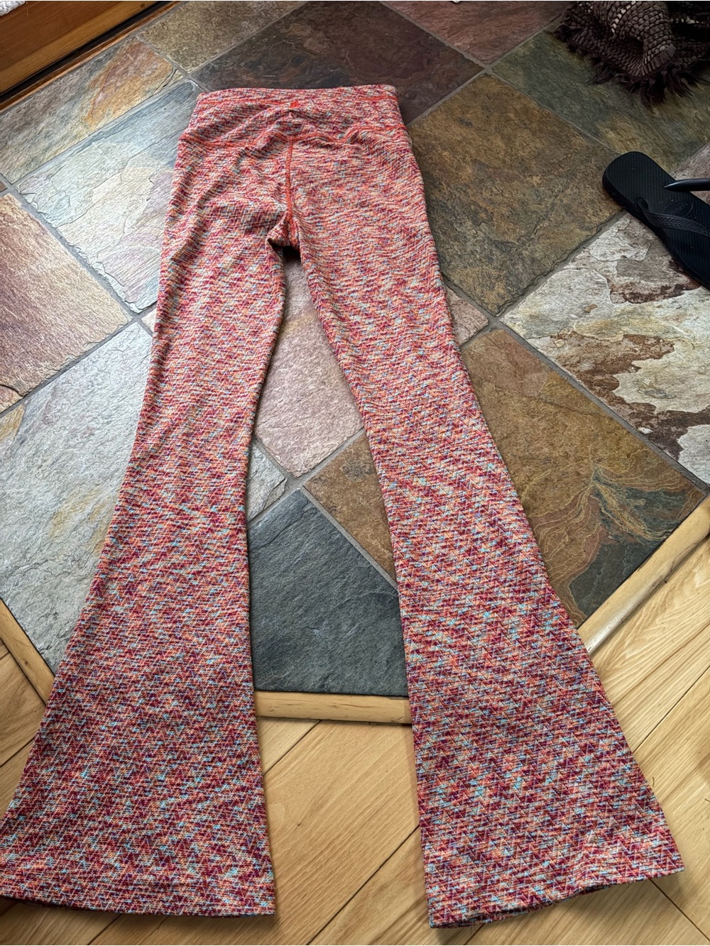 FP Movement by Free People Multicolor Speckled Flared Leggings - Pink/Red Mix
